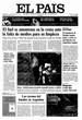 Portada diario El País del día 24/11/2002