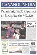 Portada diario La Vanguardia del día 9/1/1994