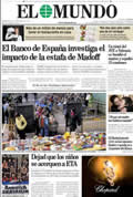 Portada diario El Mundo del día 14/12/2008