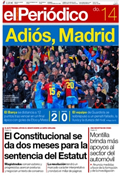 Portada diario Periodico de Catalunya del día 14/12/2008