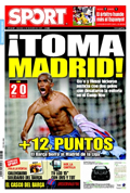 Portada diario Sport del día 14/12/2008