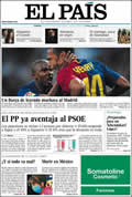 Portada diario El País del día 3/5/2009