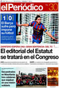 Portada diario Periodico de Catalunya del día 30/11/2009