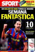 Portada diario Sport del día 30/11/2009