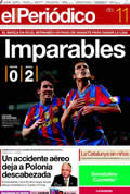 Portada diario Periodico de Catalunya del día 11/4/2010