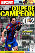 Portada diario Sport del día 11/4/2010