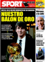 Portada diario Sport del 1 de Diciembre de 2008