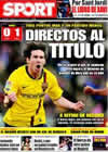 Portada diario Sport del 19 de Abril de 2009