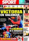 Portada diario Sport del 25 de Abril de 2009