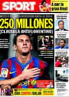 Portada diario Sport del 19 de Septiembre de 2009