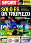 Portada diario Sport del 21 de Octubre de 2009