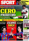 Portada diario Sport del 25 de Octubre de 2009