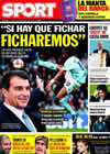 Portada diario Sport del 10 de Noviembre de 2009