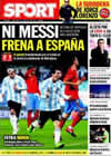 Portada diario Sport del 15 de Noviembre de 2009