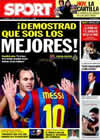 Portada diario Sport del 20 de Febrero de 2010