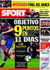 Portada diario Sport del 24 de Marzo de 2010