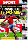 Portada diario Sport del 20 de Junio de 2010