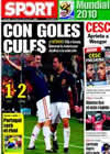 Portada diario Sport del 26 de Junio de 2010