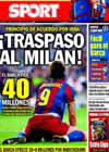 Portada diario Sport del 27 de Agosto de 2010