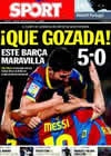 Portada diario Sport del 31 de Octubre de 2010