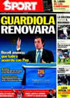 Portada diario Sport del 23 de Diciembre de 2010