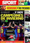 Portada diario Sport del 16 de Enero de 2011