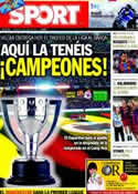 Portada diario Sport del 15 de Mayo de 2011