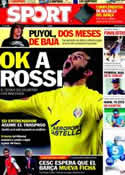 Portada diario Sport del 2 de Junio de 2011
