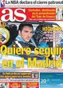 Portada diario AS del 1 de Julio de 2011