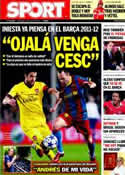 Portada diario Sport del 10 de Julio de 2011