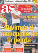 Portada diario AS del 16 de Agosto de 2011