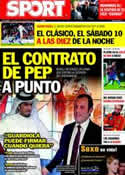 Portada diario Sport del 15 de Noviembre de 2011