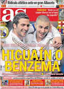 Portada diario AS del 9 de Diciembre de 2011