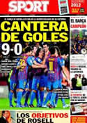 Portada diario Sport del 23 de Diciembre de 2011