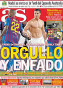 Portada diario AS del 27 de Enero de 2012