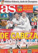 Portada diario AS del 5 de Febrero de 2012