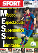 Portada diario Sport del 9 de Marzo de 2012