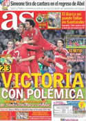 Portada diario AS del 11 de Marzo de 2012