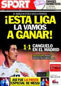 Portada diario Sport del 22 de Marzo de 2012