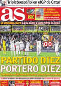 Portada diario AS del 9 de Abril de 2012