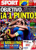 Portada diario Sport del 10 de Abril de 2012