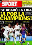 Portada diario Sport del 22 de Abril de 2012