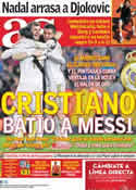 Portada diario AS del 23 de Abril de 2012