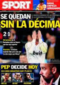 Portada diario Sport del 26 de Abril de 2012