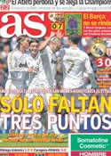Portada diario AS del 30 de Abril de 2012