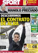 Portada diario Sport del 8 de Junio de 2012