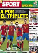 Portada diario Sport del 10 de Junio de 2012