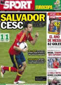 Portada diario Sport del 11 de Junio de 2012