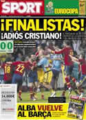 Portada diario Sport del 28 de Junio de 2012