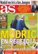 Portada diario AS del 20 de Julio de 2012